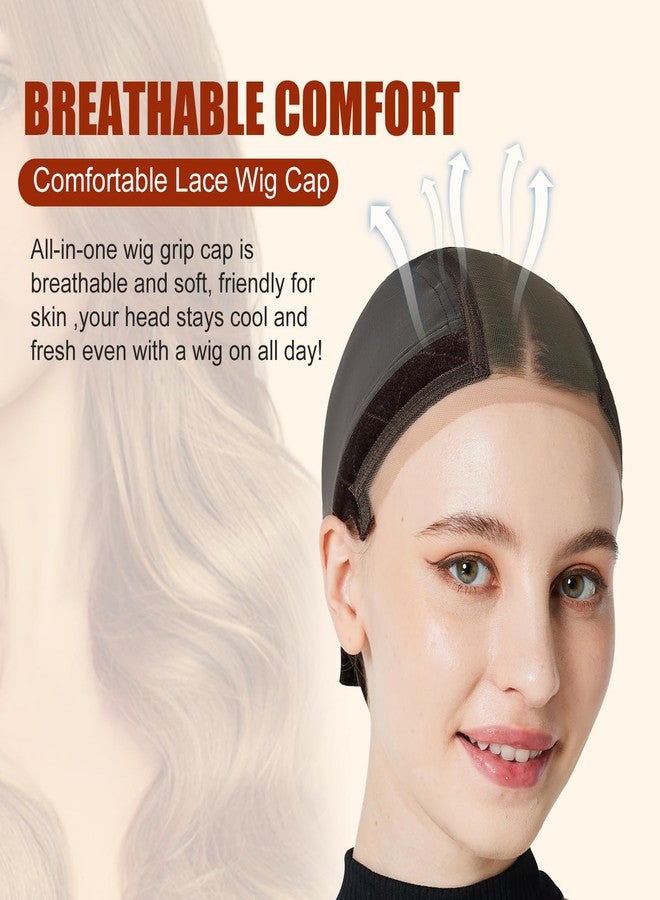 Xiushumyi Lace Wig Cap for Women,Adjustable Wig Grip Cap with Grip Band for Keeping Wigs In Place,Non Slip Caps Make Your Wigs Be Glueless(Brown) - Image 5